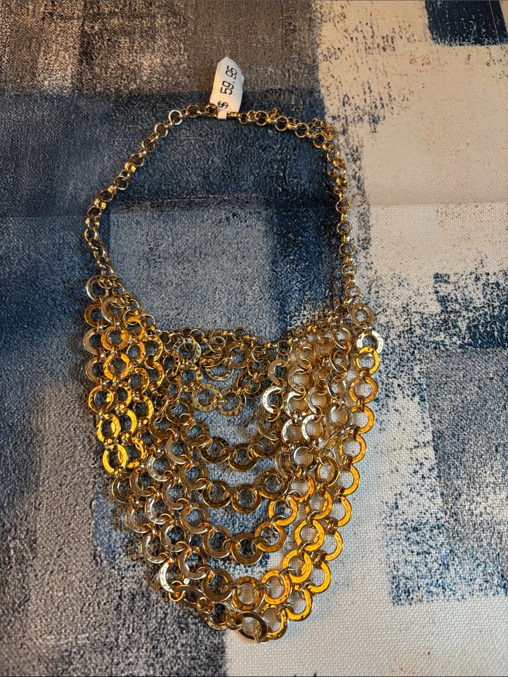 Layered Gold Circle Link Necklace — Bold Multi-Strand Statement - Picture 4 of 4